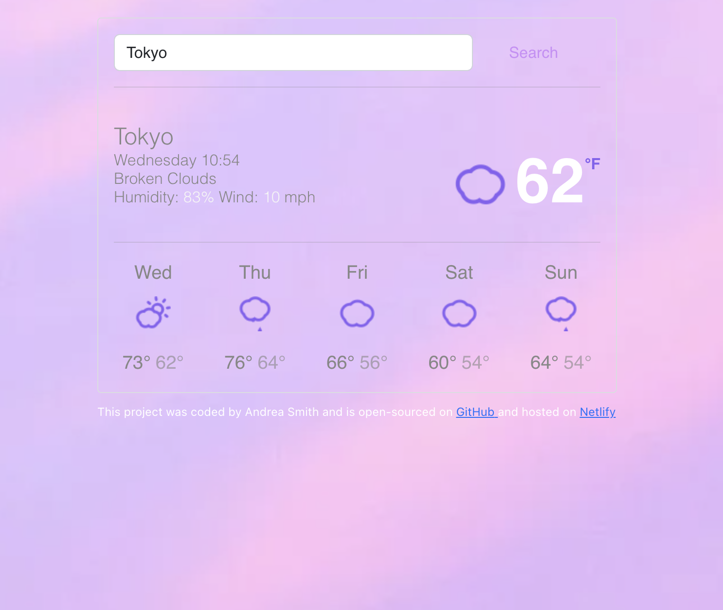 Weather project preview